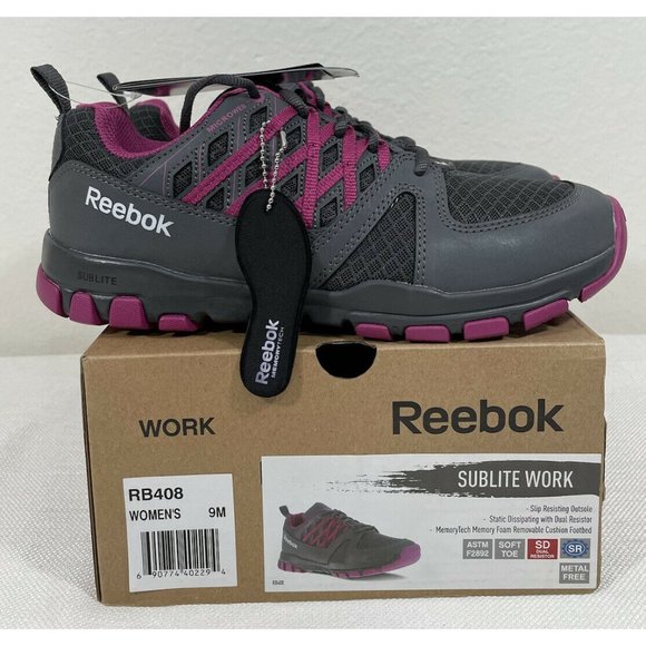 Reebok Women's Sublite Work RB408 Shoes Grey -Sz 9 - Picture 3 of 12